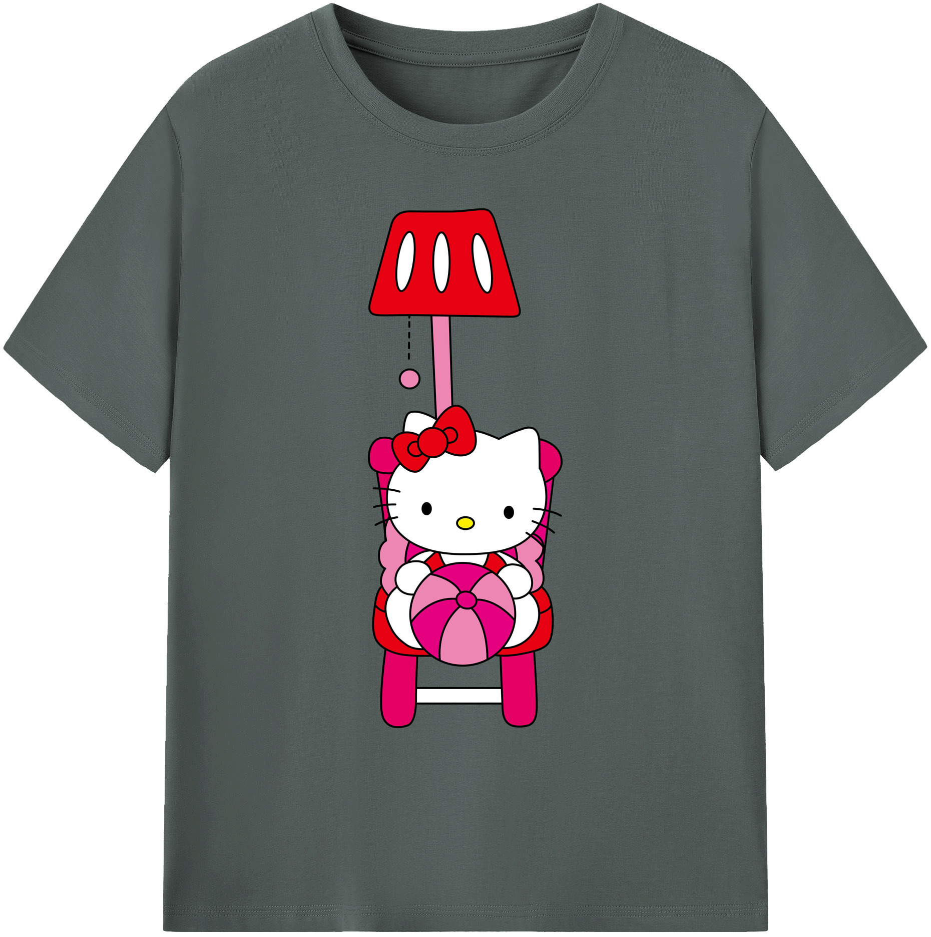（画像用） Hello Kitty ハローキティ 綿100％ メンズ半袖Tシャツ｜肌触りやわらか＆通気性